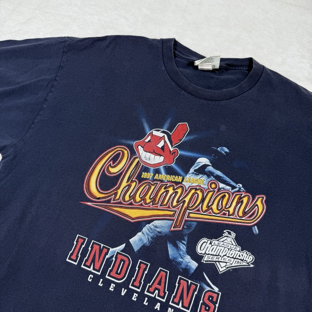 Cleveland Indians Chief Wahoo 1997 World Series T-Shirt‎ 2XL Lee Sport Vintage